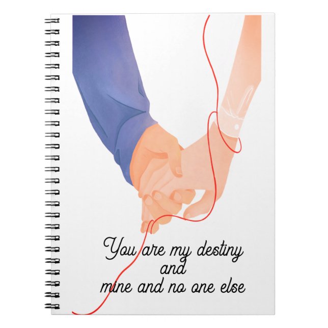 Red Thread of Fate – Soulmate Hand-Holding Love Ar Notebook (Front)