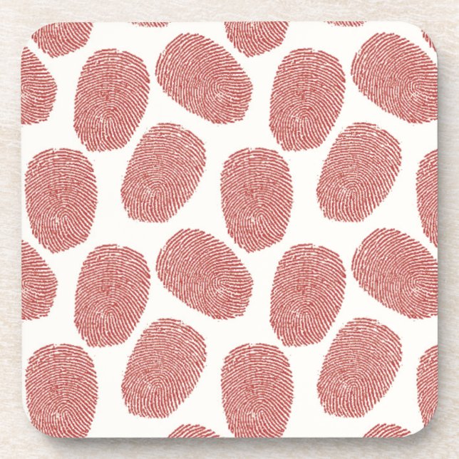 Red Thumbprint Pattern Coaster (Front)