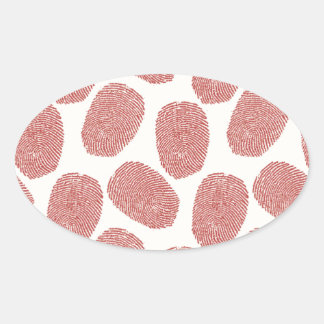 Red Thumbprint Pattern Oval Sticker