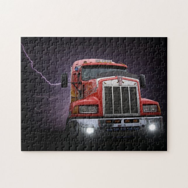 Red Thunder KW Big Rig 18 Wheeler Jigsaw Puzzle (Horizontal)
