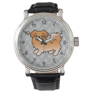 Red Tibetan Spaniel Cartoon Dog Watch