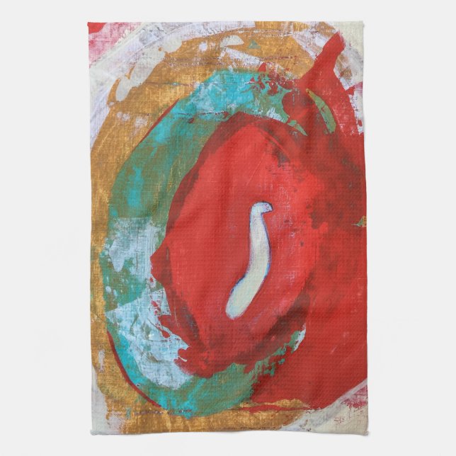 Red Tide Kitchen Towel (Vertical)