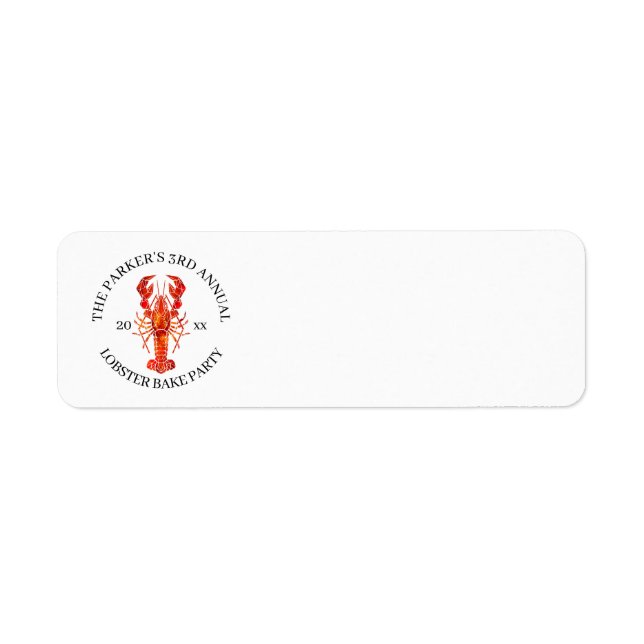 Red Tide | Lobster Bake Return Address Label (Front)