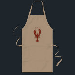 Red Tide Lobster | Chef Name Apron<br><div class="desc">Personalized Lobster themed aprons for your next Lobster Bake Party or seafood event. It features a watercolor styled illustration of a red lobster and a spot for the chef name.</div>