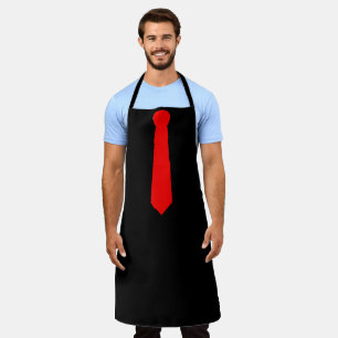 Red Tie Black Novelty Apron