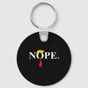 Red Tie Trump Wig Funny Anti Trump Gift Key Ring