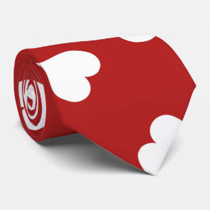Red Tie White Hearts