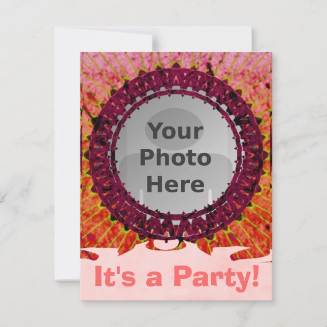 Red Tiedye Photo Invitations (Front)
