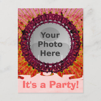 Red Tiedye Photo Invitations