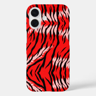 Red Tiger Animal Skin Pattern Design  iPhone 16 Case