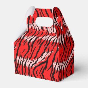 Red Tiger Animal Skin Pattern Design Favour Box