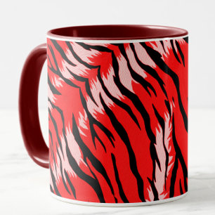 Red Tiger Animal Skin Pattern Design Mug