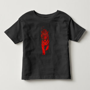 Red Tiger Illustration – Bold Graphic Animal Art Toddler T-Shirt