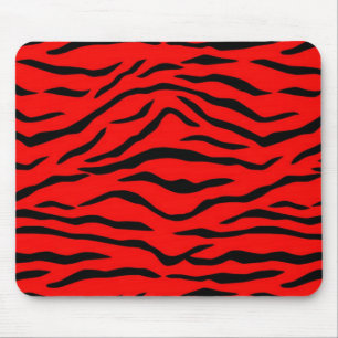 Red Tiger Pattern Mouse Pad