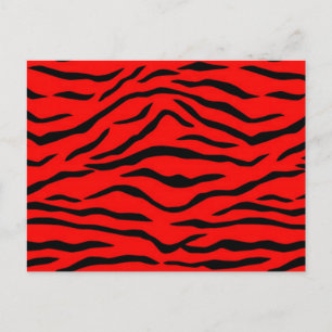 Red Tiger Pattern Postcard