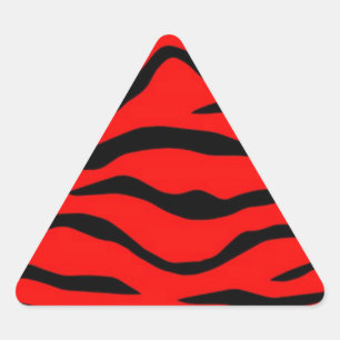 Red Tiger Pattern Triangle Sticker