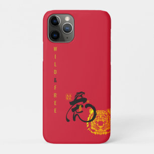 Red Tiger Wild & Free Chinoiserie Chic iPhone 11 Pro Case