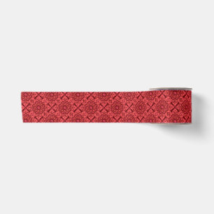 red tile medallions ribbon satin ribbon