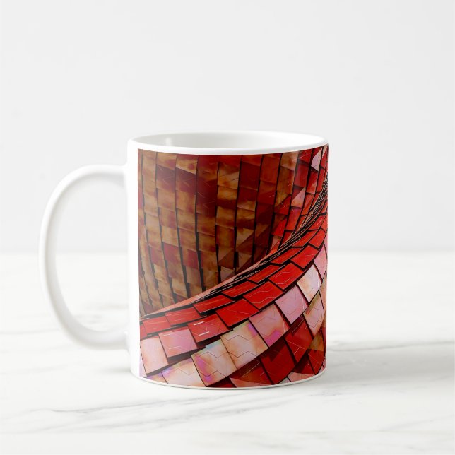 Red tiles illustration coffee mug (Left)