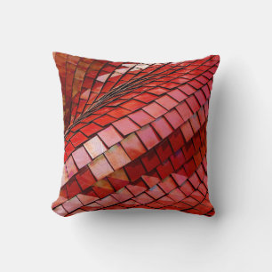 Red tiles illustration cushion
