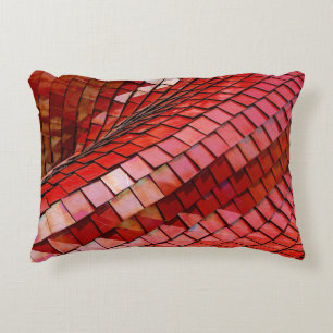 Red tiles illustration decorative cushion