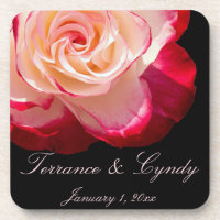 Red Tipped White Rose Personal Wedding