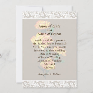 Red-Tipped Yellow Carnation Wedding Invitation Set