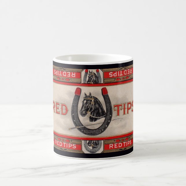 Red Tips cigar label print Coffee Mug (Center)