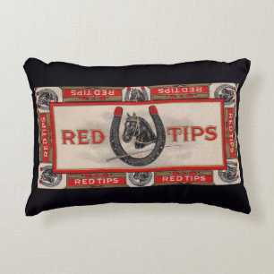 Red Tips cigar label print Decorative Cushion