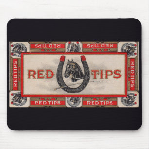 Red Tips cigar label print Mouse Pad