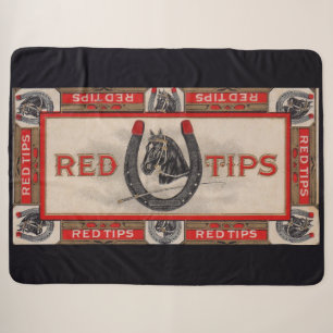 Red Tips cigar label print Sherpa Blanket