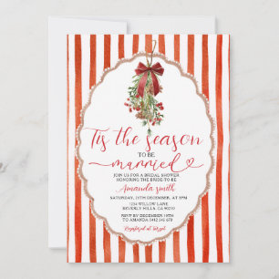 Red Tis The Season to Be Married Bridal Shower Invitation