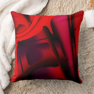 Red to black gradient cropped design magnification cushion