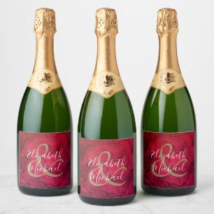 Red to Black Watercolor Sparkling Wine Labels