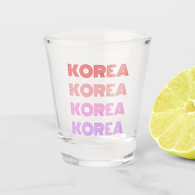 Red to Pink Korea Soju Shot Glass (Front)