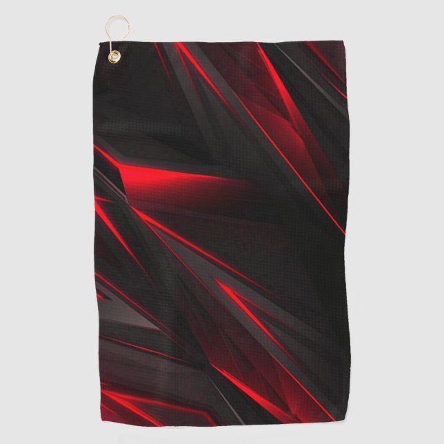 Red to the Point Abstract Design  Golf Towel (Front)