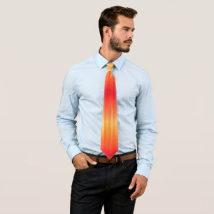 Red to yellow stripes summer ombre tie