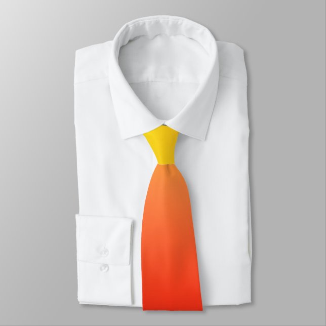 Red to Yellow Sunset Gradient Tie (Tied)
