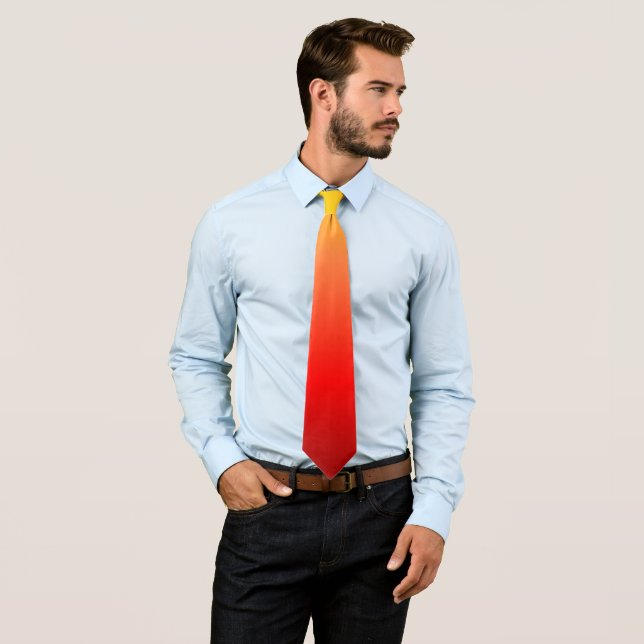 Red to Yellow Sunset Gradient Tie (In Situ)