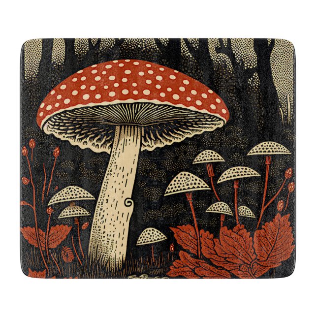 Red Toadstools - Amanita Muscaria  Cutting Board (Front)