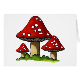 Red Toadtstools, Mushroom: Freehand Art