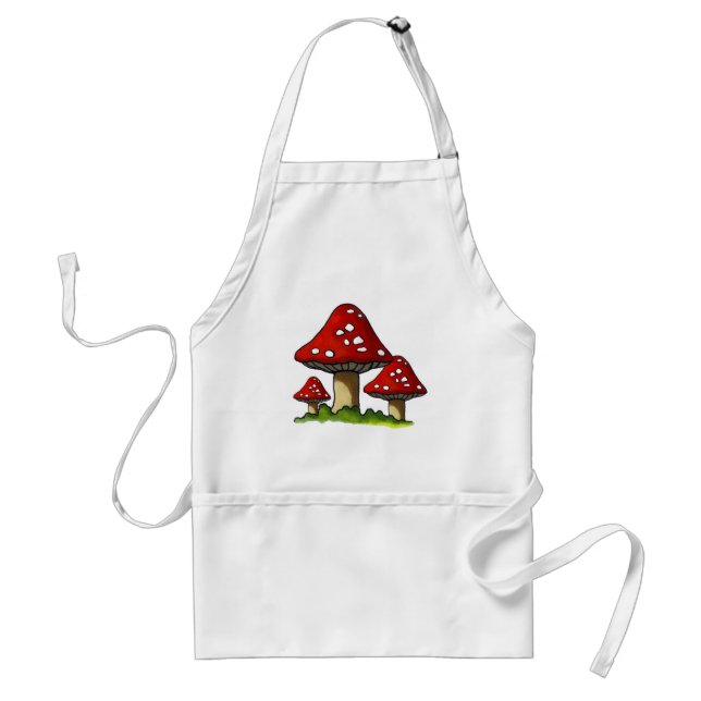Red Toadtstools, Mushroom: Freehand Art Standard Apron (Front)