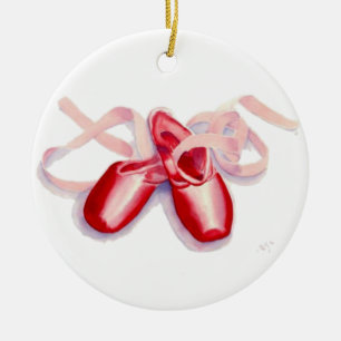 Red Toes Shoes Ceramic Ornament