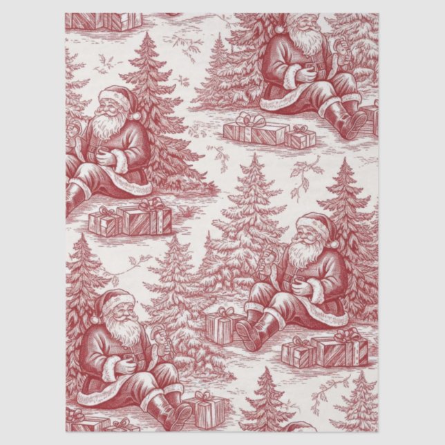 Red Toile Tissue Paper (Front)