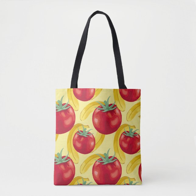 Red tomato and fruits seamless pattern designabstr tote bag (Front)