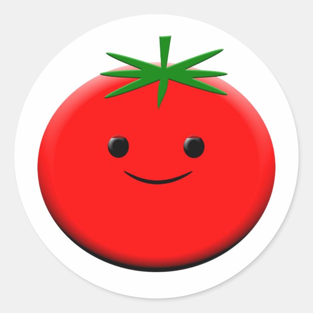 Red Tomato  Classic Round Sticker (Front)