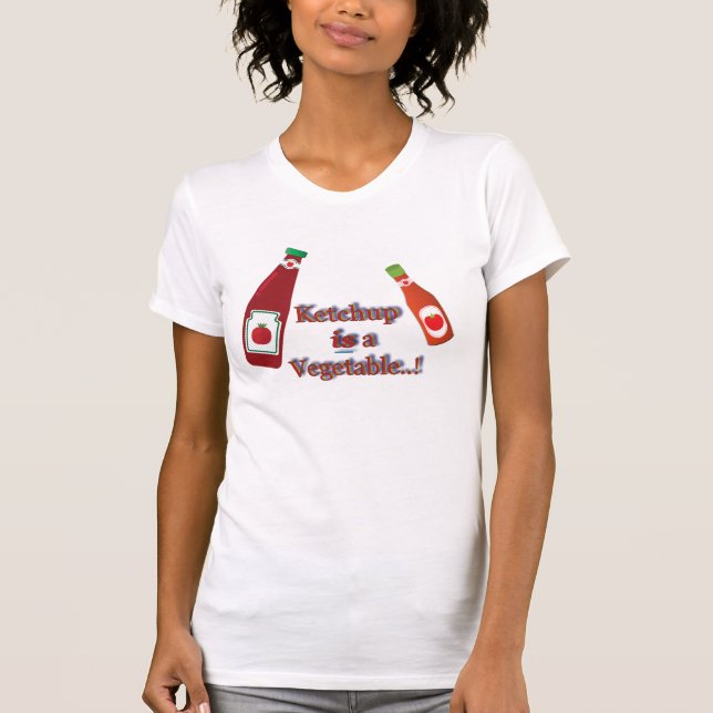 Red Tomato Ketchup Vegetable Catsup Humour T-Shirt (Front)