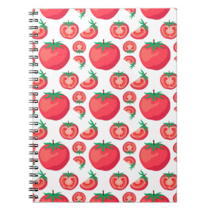 Red Tomato Pattern Cute So Funny Notebook