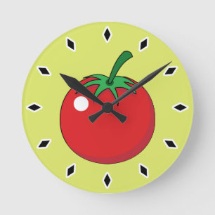 Red Tomato Round Clock