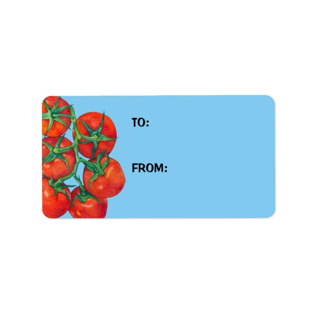 Red Tomatoes blue Gift Tag (Front)